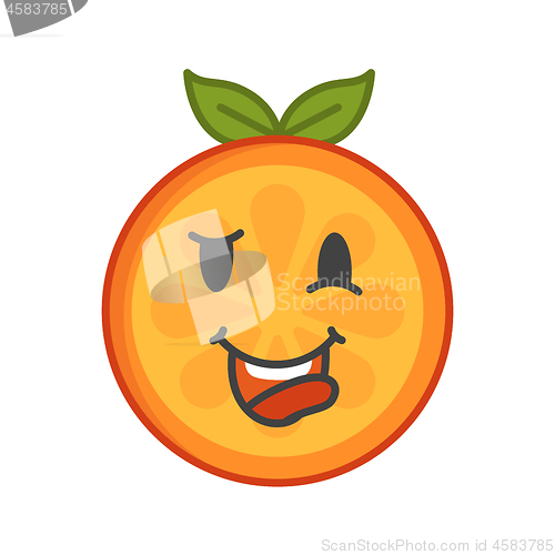 Image of Emoji - crazy orange. Isolated vector.