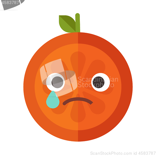 Image of Emoji - tears crying orange. Isolated vector.