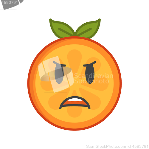 Image of Emoji - furious orange. Isolated vector.