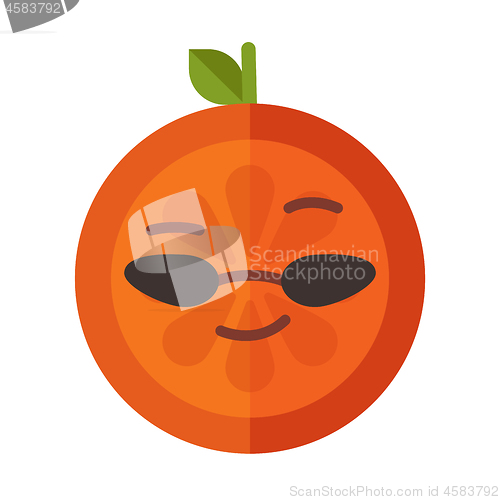 Image of Emoji - cool orange with sunglasses. Isolated vector.