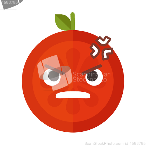 Image of Emoji - furious orange. Isolated vector.