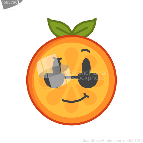 Image of Emoji - cool orange with sunglasses. Isolated vector.