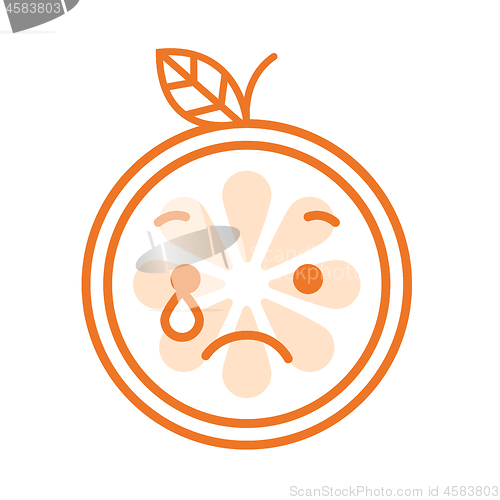 Image of Emoji - tears crying orange. Isolated vector.