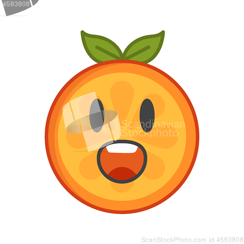 Image of Emoji - scream orange smile. Isolated vector.