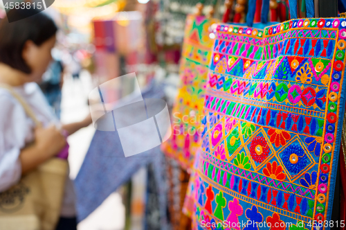 Image of Singapore Chinatown market shopping bag