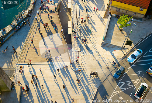 Image of Crowded street, aerial view