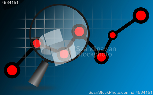 Image of Analytics information with magnifying glass