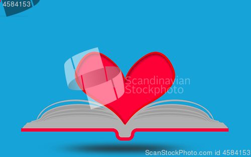 Image of Love heart on open book