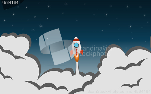 Image of Business start up design with rocket