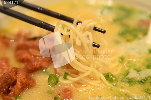 Image of Japanese ramen in restaurant