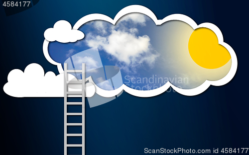 Image of Ladder into the sunny sky
