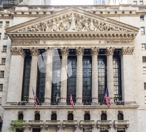 Image of Exterior of New york Stock Exchange, Wall street, lower Manhattan, New York City, USA.