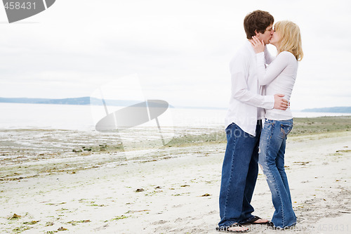 Image of Kissing caucasian couple in love