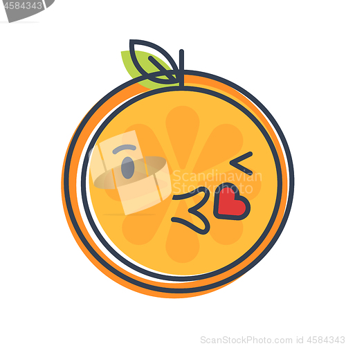 Image of Emoji - kiss orange smile. Isolated vector.