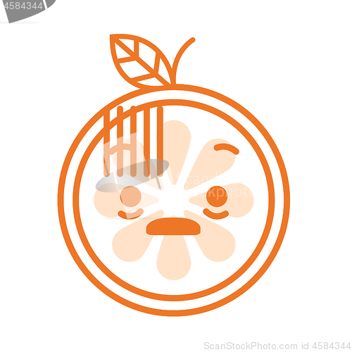 Image of Emoji - shock orange smile. Isolated vector.