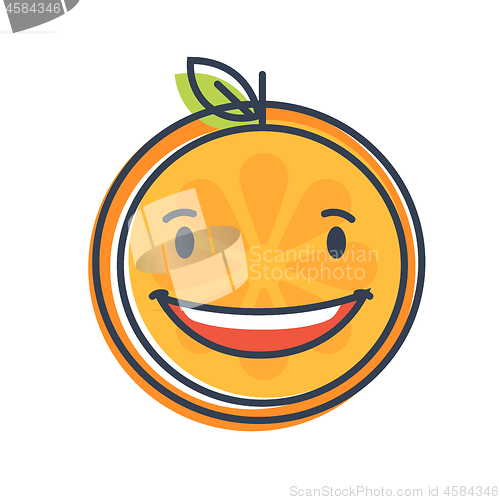 Image of Emoji - laughing orange smile. Isolated vector.