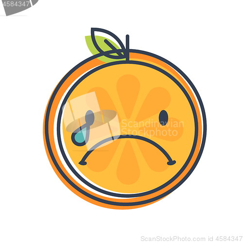 Image of Emoji - tears crying orange. Isolated vector.