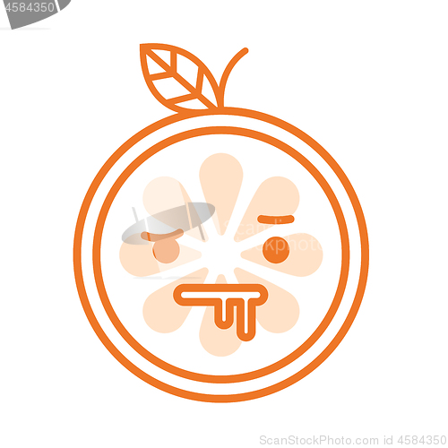 Image of Emoji - crazy orange. Isolated vector.