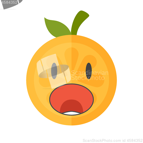 Image of Emoji - scream orange smile. Isolated vector.