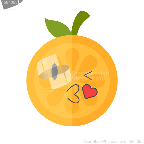 Image of Emoji - kiss orange smile. Isolated vector.