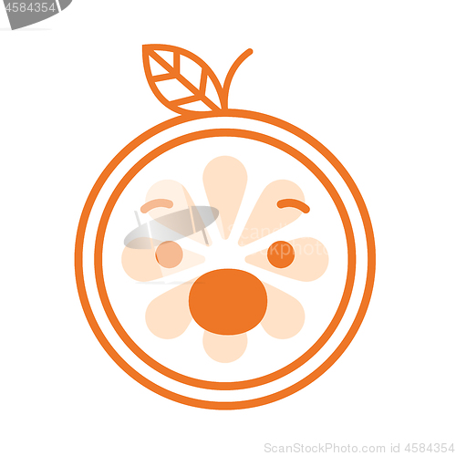 Image of Emoji - scream orange smile. Isolated vector.