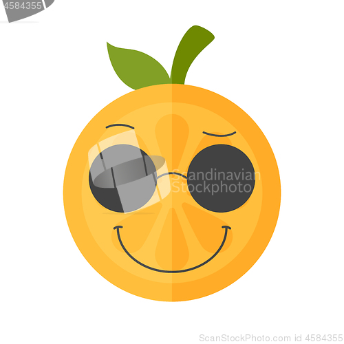 Image of Emoji - cool orange with sunglasses. Isolated vector.