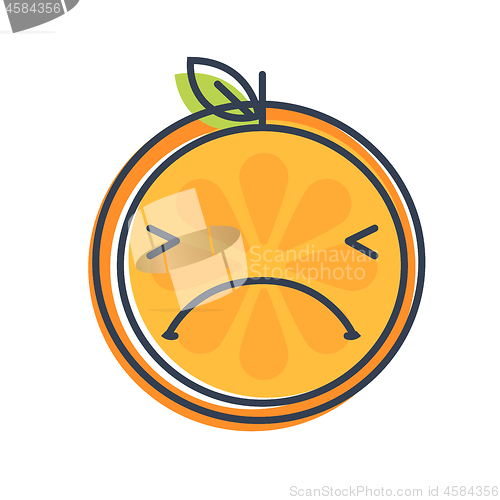 Image of Emoji - crying orange. Isolated vector.