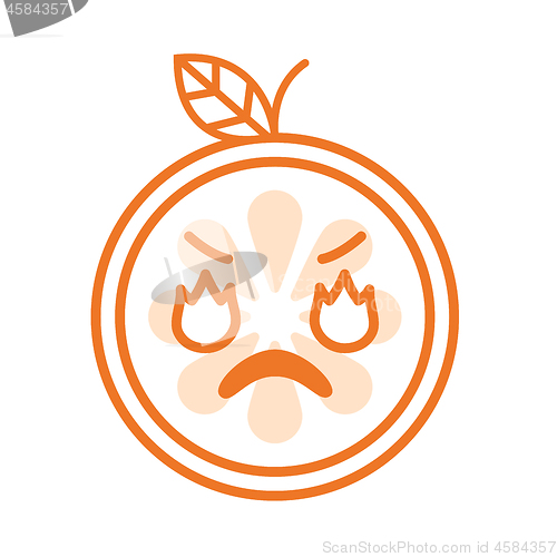 Image of Emoji - furious orange. Isolated vector.