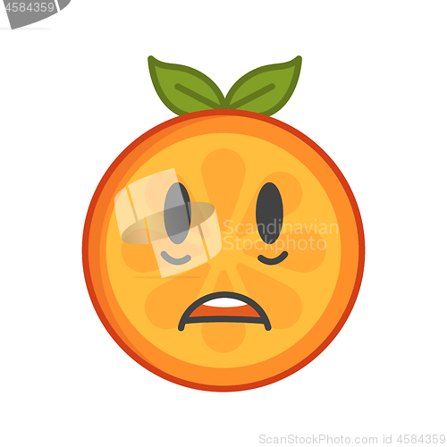 Image of Emoji - shock orange smile. Isolated vector.