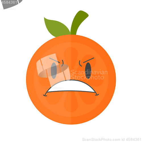 Image of Emoji - furious orange. Isolated vector.