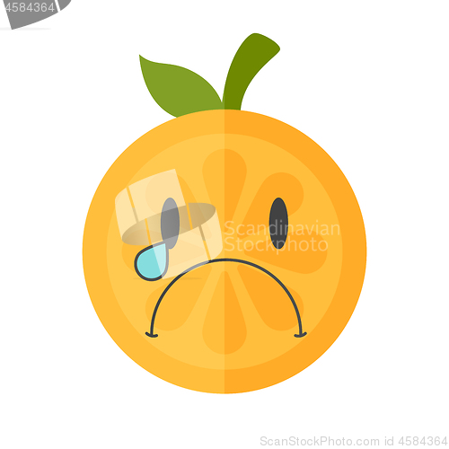 Image of Emoji - tears crying orange. Isolated vector.