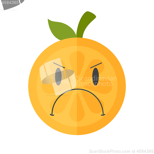 Image of Emoji - angry orange. Isolated vector.