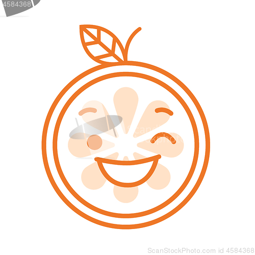 Image of Emoji - winking orange with happy smile. Isolated vector.