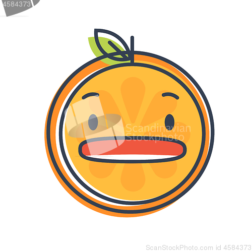 Image of Emoji - shock orange smile. Isolated vector.