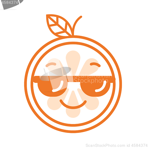 Image of Emoji - cool orange with sunglasses. Isolated vector.