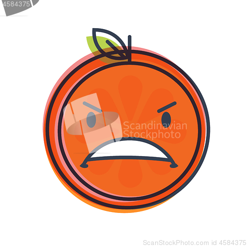 Image of Emoji - furious orange. Isolated vector.