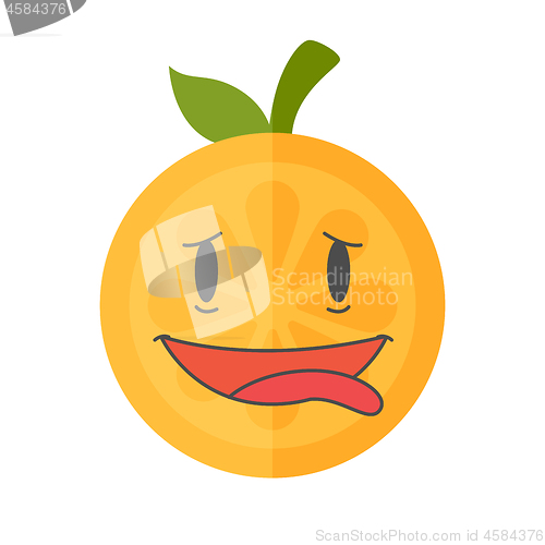 Image of Emoji - crazy orange. Isolated vector.