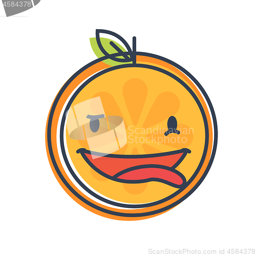 Image of Emoji - crazy orange. Isolated vector.