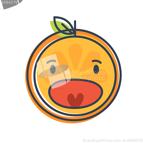 Image of Emoji - scream orange smile. Isolated vector.