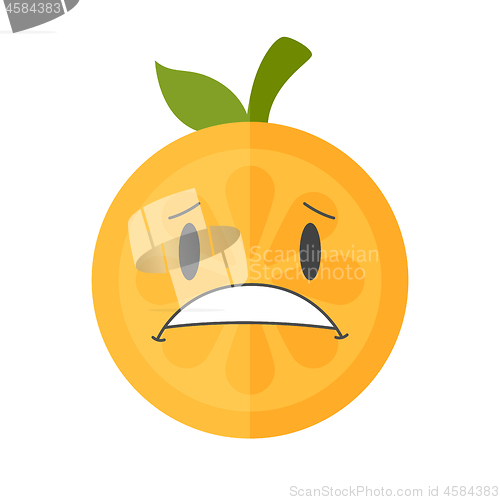 Image of Emoji - shock orange smile. Isolated vector.