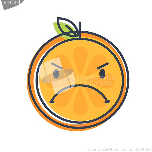 Image of Emoji - angry orange. Isolated vector.