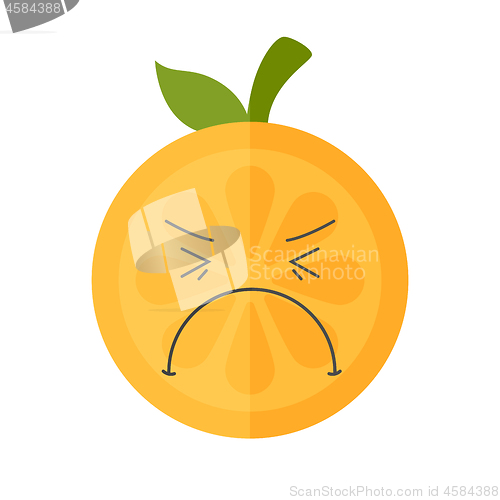 Image of Emoji - crying orange. Isolated vector.