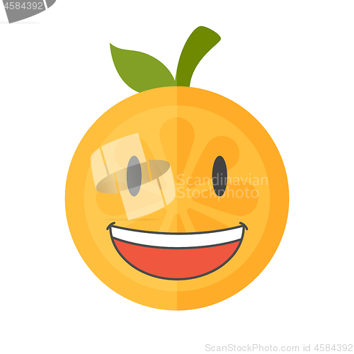 Image of Emoji - laughing orange smile. Isolated vector.