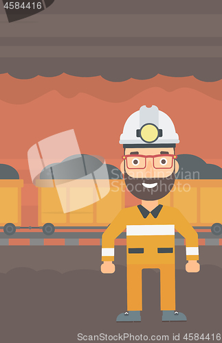 Image of Confident miner in hardhat.