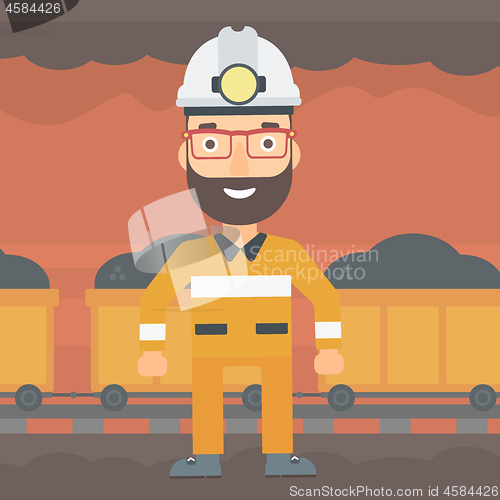 Image of Confident miner in hardhat.