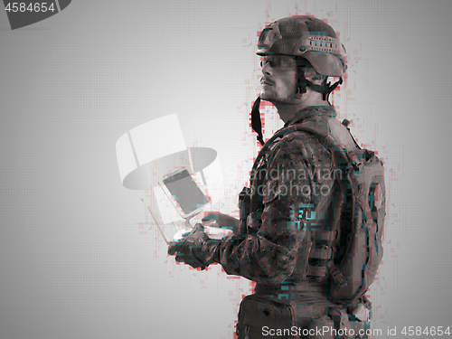 Image of soldier drone technician glitch