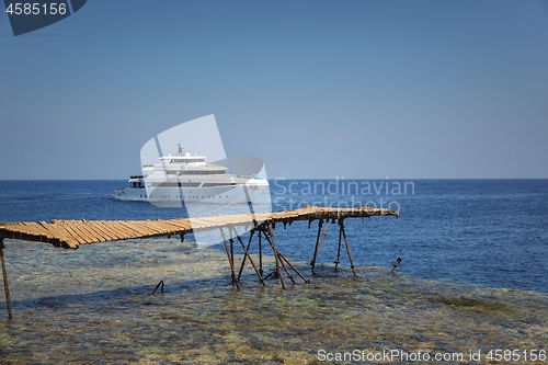 Image of Luxury yacht parking at the pier