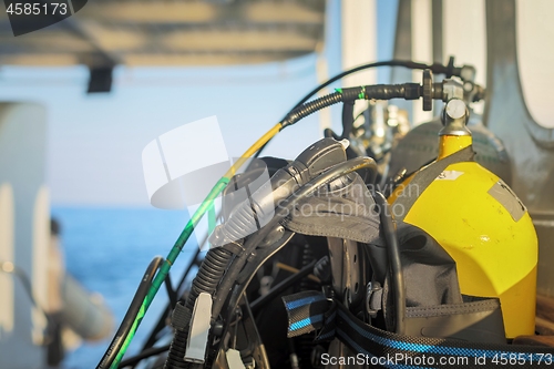 Image of Scuba gear on the boat drying