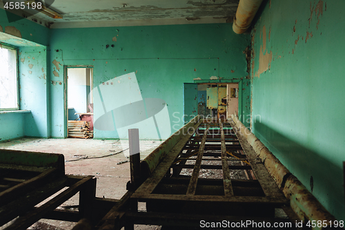 Image of Abandoned and messy room in manufacture