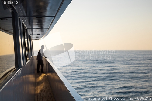 Image of Corridor of luxury yacht